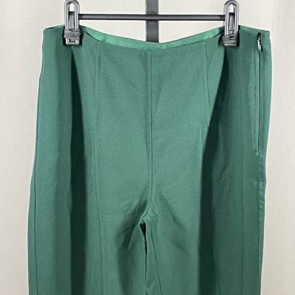 NEW Michael Kore Collection Pants Womens 8 green fit flare designer trouser - Picture 2 of 10